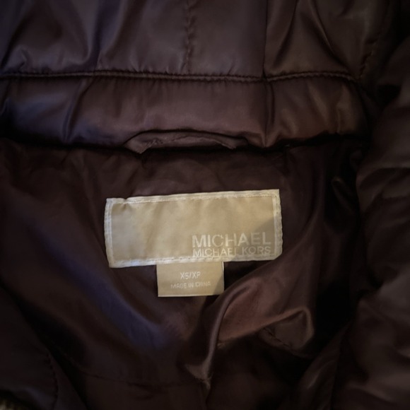 Michael Kors Dark Burgundy Long Down Jacket W/ Removable Hood W/ Faux Fur XS - Picture 2 of 11